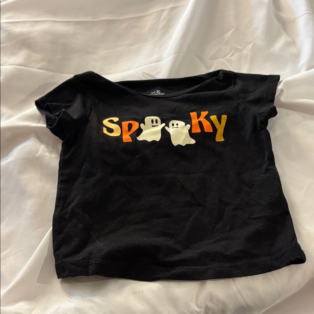 Black 'Spooky' Ghost T-Shirt 12 months